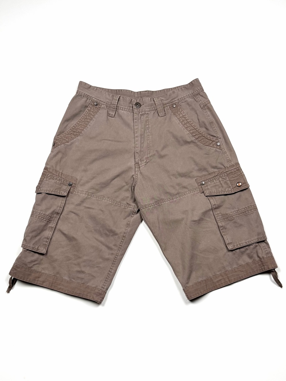 96 North Men’s Size 33 Longline Cargo Shorts Brown Baggy Y2K